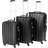 tectake Lightweight Set of 3 - Black