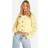 boohoo Womens Crochet Button Through Crop Cardigan - Yellow