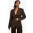 boohoo Womens Woven Tailored Cinched Blazer - Brown