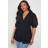 boohoo Womens Plus Ruffle Dobby Peplum Top - Black