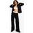 boohoo Womens The Mid Waist Wide Leg Jean - Black