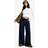 boohoo Womens Petite Seam Detail Indigo Wide Leg Jeans - Blue