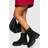 boohoo Womens Wide Fit Chunky Panel Detail Chelsea Boots - Black