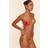 PrettyLittleThing Mustard Hibiscus Print Triangle Bikini Top