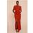 PrettyLittleThing Rust Chiffon Maxi Dress - Orange
