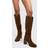 boohoo Womens Faux Suede Wooden Stack Heel Detail Knee High Boot - Beige