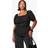 boohoo Womens Plus Cotton Puff Sleeve Blouse - Black