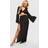 boohoo Womens Crinkle Twist Top & Maxi Skirt Beach Co-Ord - Black