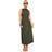 boohoo Womens Ruched Drop Waist Sleeveless Midaxi Dress - Green