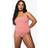 boohoo Womens Plus Seersucker Stripe Scoop Neck Swimsuit - Red