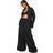 boohoo Womens Linen Wide Leg Beach Trousers - Black