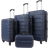 Groundlevel Regency Hard Shell Luggage Set of 4 - Navy