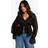 boohoo Womens Ruffle Flare Sleeve Blouse - Black