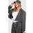 boohoo Womens Plus Stripe Cropped Blazer - Grey