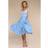 Goddiva Scuba & Textured Chiffon A Line Midi Dress - Blue