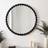Home Garden Direct Large Round Beaded 90cm Jet Black Wall Mirror