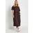 Yours Cotton Frill Sleeve Midaxi Dress - Brown