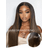 UNice Bye-Bye Knots 7x5 Lace Black to Chestnut Brown Ombre Yaki Straight Wig