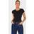 PrettyLittleThing Cotton Crew Neck Short Sleeve Bodysuit - Black