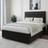 Bedmaster Small Double Charcoal Linen Divan Base And Square Headboard - Black Continental Bed