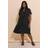 Yours Textured Tiered Midi Dress - Black