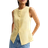 New Look Crew Neck Linen Blend Waistcoat - Light Yellow