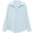 Mango Samara Straight Linen Shirt - Sky Blue