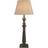 Hill Interiors Incia Column Brown/Grey Table Lamp 50cm