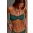 PrettyLittleThing Crinkle Bandeau Knot Front Bikini Top - Emerald Green