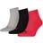 Puma Plain Quarter Socks 3-pack - Black/Red/Grey