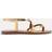 Stradivarius Flat Strappy Leather Sandals - Gold