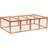 Pawhut Rabbit Run Wooden Hutch Cage 181x100x48cm Brown