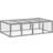 Pawhut Rabbit Run Wooden Hutch Cage 181x100x48cm Grey