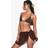 boohoo Metal Trim Chiffon Mini Sarong - Brown