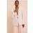 PrettyLittleThing Button Detail Linen Look Boxy Blazer - Beige