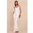 PrettyLittleThing Ribbed Stone Trim Detail Strappy Maxi Dress - White