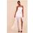 PrettyLittleThing Soft Touch Bandeau Fringe Maxi Dress - White