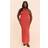 PrettyLittleThing Plus Rust Ruched Chiffon Maxi Beach Dress - Orange
