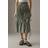 Warehouse Womens Taffeta Channel Detail Midi Skirt - Khaki
