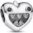 Pandora Little Monsters Heart Charm Sterling Silver Mixed Stone - Black
