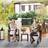 OutSunny 3-Piece Rattan with Acacia Wood White Bistro Set, 1 Table incl. 2 Chairs