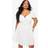 boohoo Plus Cotton Twist Front Detail Skater Dress - White