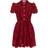 Self-Portrait Burgundy Floral Lace Mini Shirtdress - Red