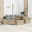 vidaXL 6 Piece Garden Set Beige Poly Rattan Modular Sofa