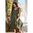 Yours Textured Tie Waist Jumpsuit - Khaki Green