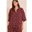 PrettyLittleThing Plum Embroidered Floral Oversized Short Sleeve Shirt - Purple