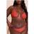 PrettyLittleThing Plus Rust Blurred Print Bead Trim Triangle Bikini Top - Orange