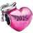 Pandora Graduation 2025 Heart Charm - Silver/Pink