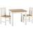 SECONIQUE Ludlow White/Oak Lacquer Dining Set 80x80cm 3pcs