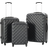 vidaXL Hardcase Suitcase Set of 3 - Black